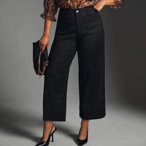 Anthropologie Maeve The Colette Linen Blend Crop Wide-Leg Pants Size 27